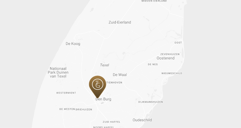 Image of Texel and the location of Texels Goud Suites